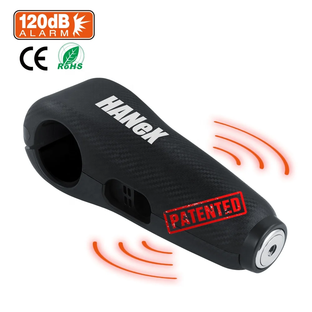 120dB ALARM Scooter Grip Lock Handle Bar Lock Nylon Body 10mm Stainless Steel Pin Lightweight Waterproof Grip Lock