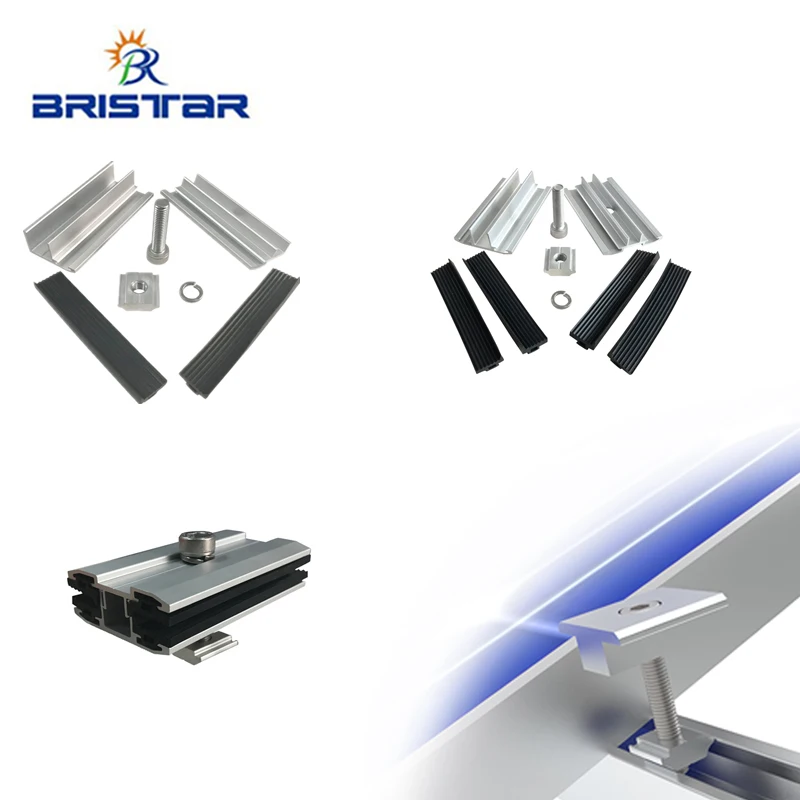 HF солнечные алюминиевые Фотоэлектрические стеллажи Регулируемые концевые зажимы