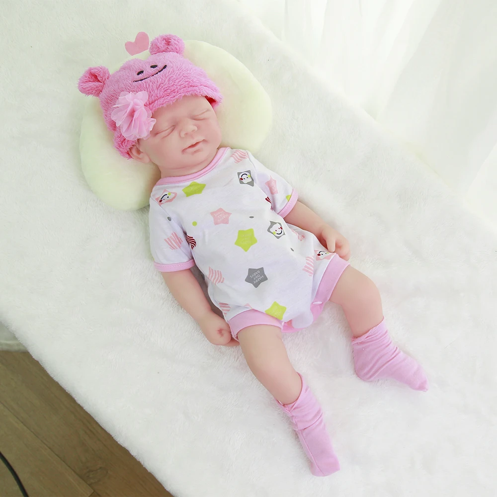 Cheap Lifelike Silicone Reborn Baby Doll Simulation Sleeping Infant Girl Toy Children Silicone Newborn