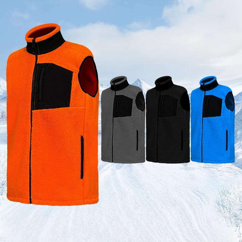 wholesale winter custom jacket polar fleece vest men 100% polyester fishing hunting windproof vest men fleece vest