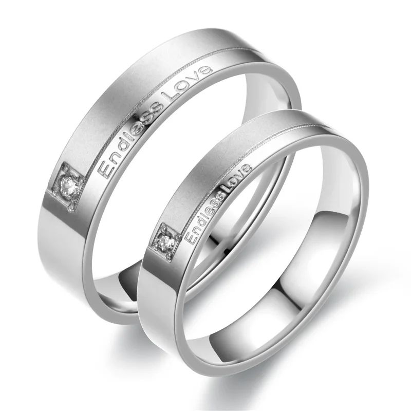 New designer trendy custom fashion alliance couple rings men without diamonds women with diamonds