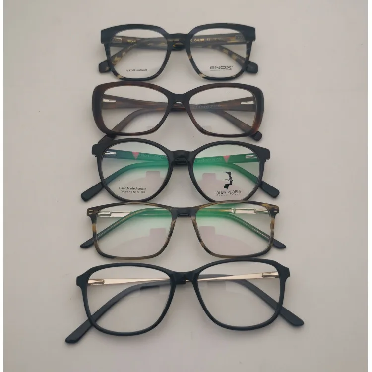 Cheap Price Inventory Acetate Optical Frame Big Frame Glasses Men Women Spectacles