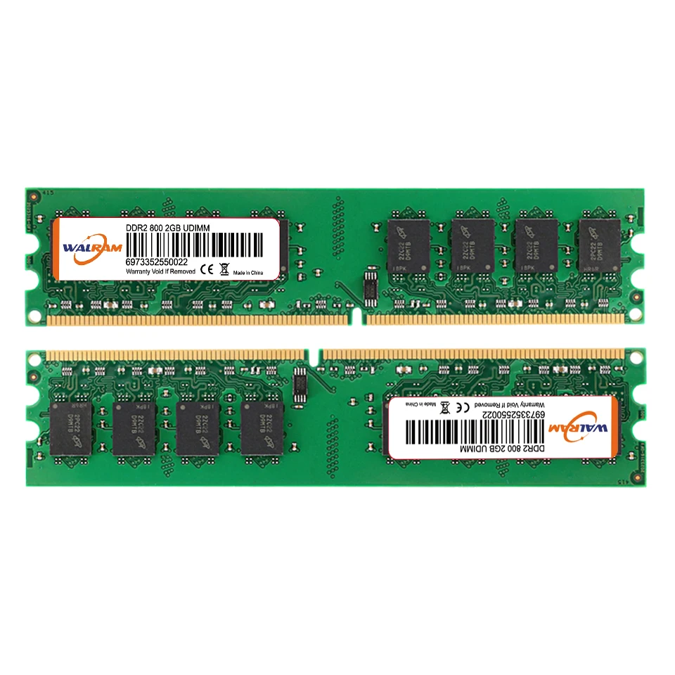 Walram OEM/ODM Заводская цена 1,8 В 244Pin 2 ГБ 4 ГБ DDR2 800 МГц модуль оперативной памяти для компьютера Настольный ПК RAM U-DIMM