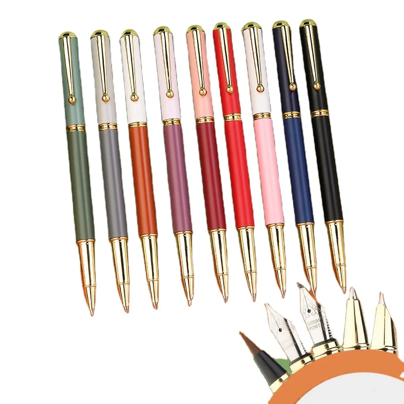 RTS Calligraphy Pen 5 Kinds of Nib Multi-color Metal Body Multi-purpose Business Gift Student Training Class Fountain Pen