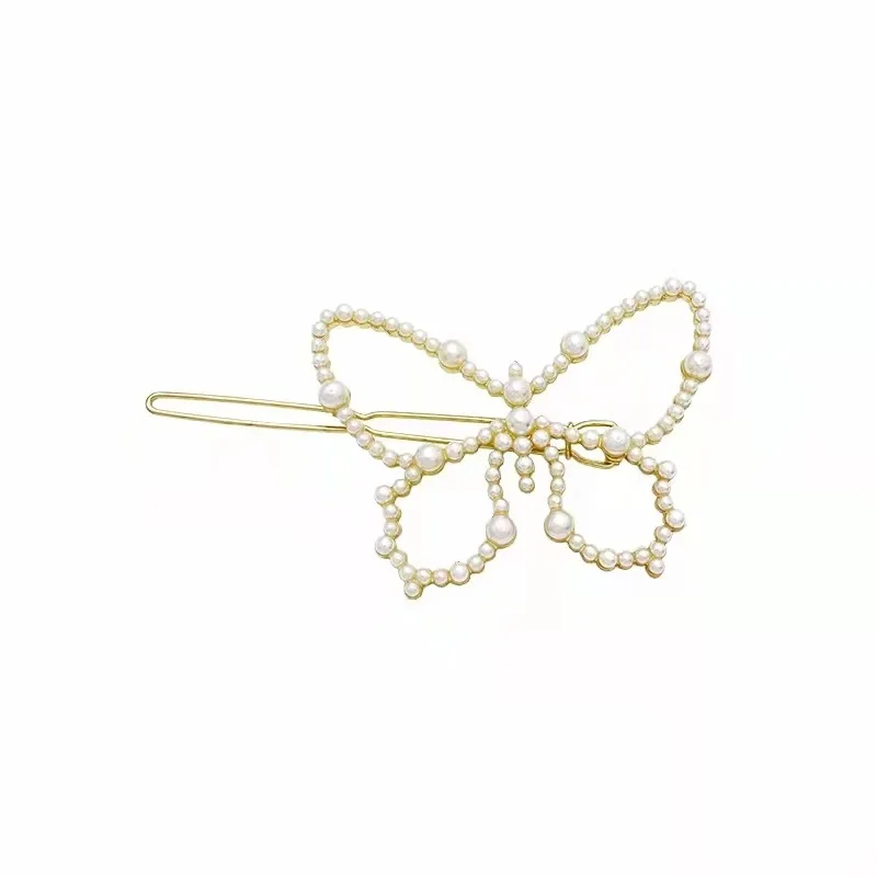 Pearl Hair Ornaments Parallel Time And Space Half Tied Hair Clip South Korea Bow Knot Hairpin Net Red Top Clip Headwear