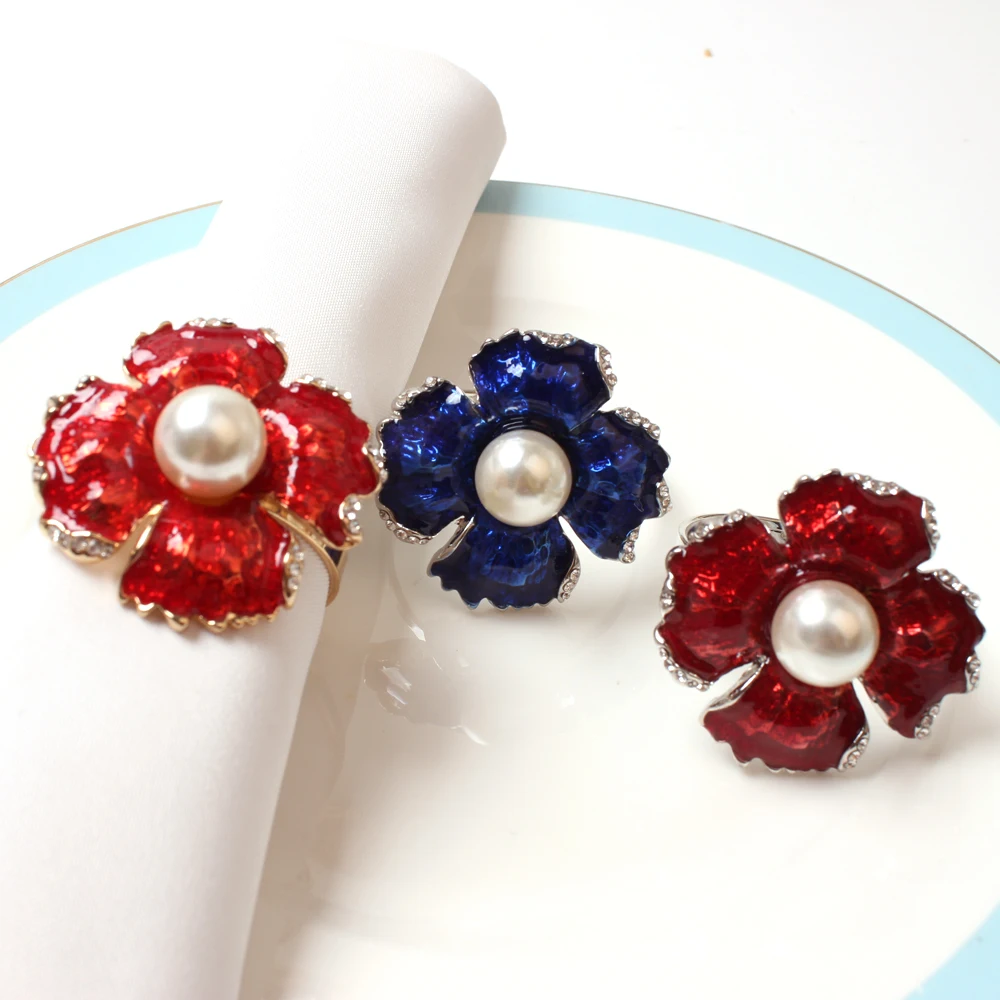 Flowers new Hot selling china made leaf christmas napkin ring for weddings