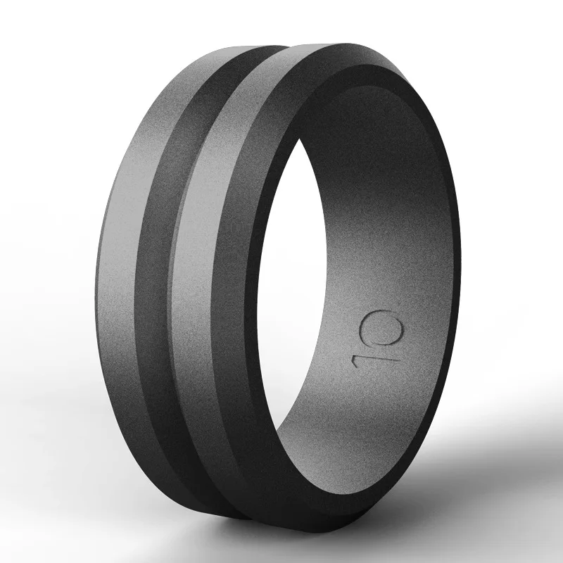 v shaped grooves 2mm thicken comfortable rubber wedding bands men durable waterproof yoga training gym exercise silicon rings