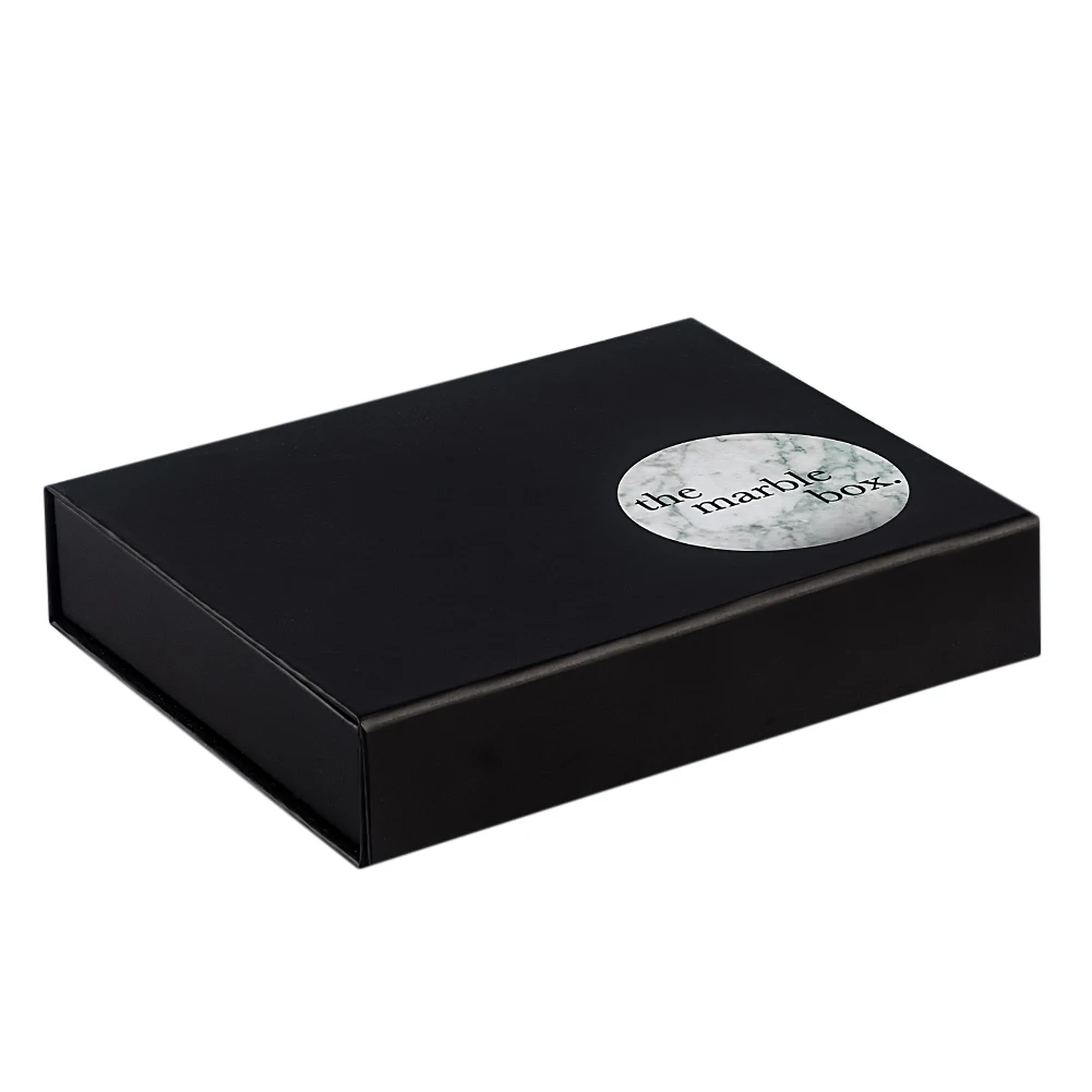 customised packaging Ornaments Wrapping Gift Gilding Small Black For Magnet Flip Book Style Beauty subscription box
