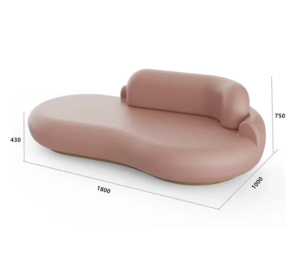 High quality Nordic simple arc fabric creative sofa Light luxury beauty salon store reception shaped leisure sofa