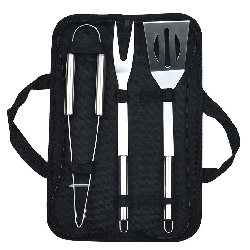 BBQ Tools Set Outdoor Barbecue Utensils Garden Grill Multi function Accessories Stainless Steel In Portable Case Bag