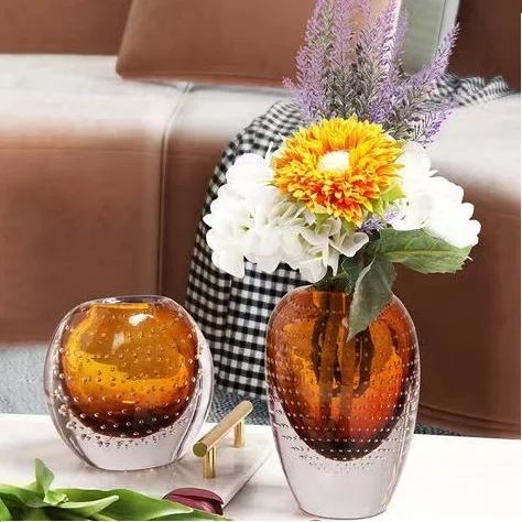 Europe murano hand blown art glass vase decoration