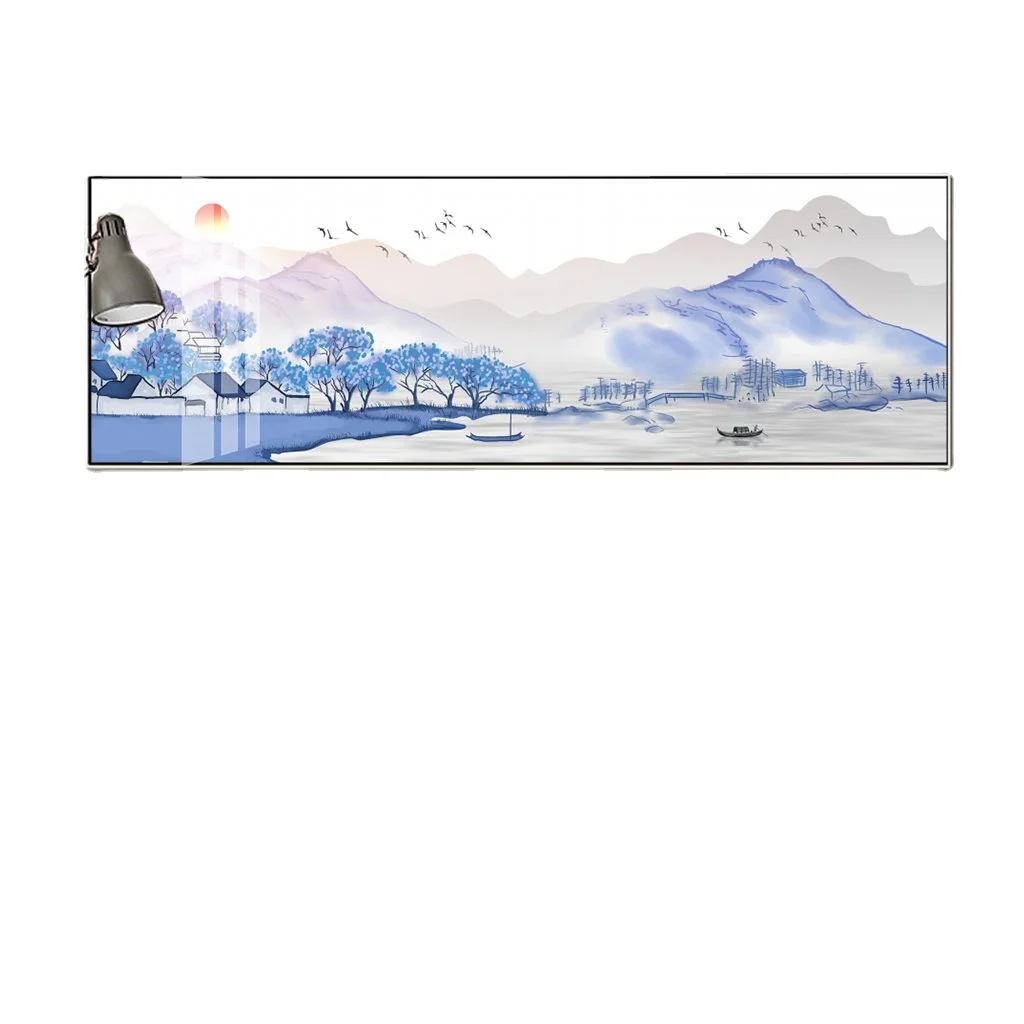 Wall frame home decoration prints art painting China style blue watercolor mountains and waters