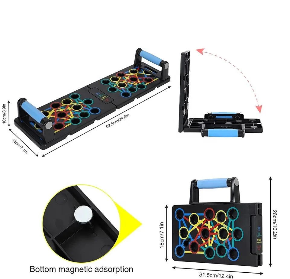 Home Workout Equipment 24 in 1 Multi-Functional Pushup Bar Fitness Floor Chest Muscle Exercise Strength Arm Push Up Board