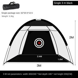 New Arrival 3m size golf swing practice equipment swing net batting cage detachable and convenient indoor golf practice net