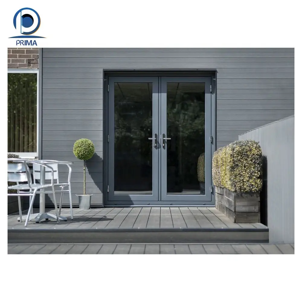 Prima Clear Visibility Exterior Double Glass Casement Entry Door UPVC Profil Manufacturers Indoor Window Frame PVC Casement Door