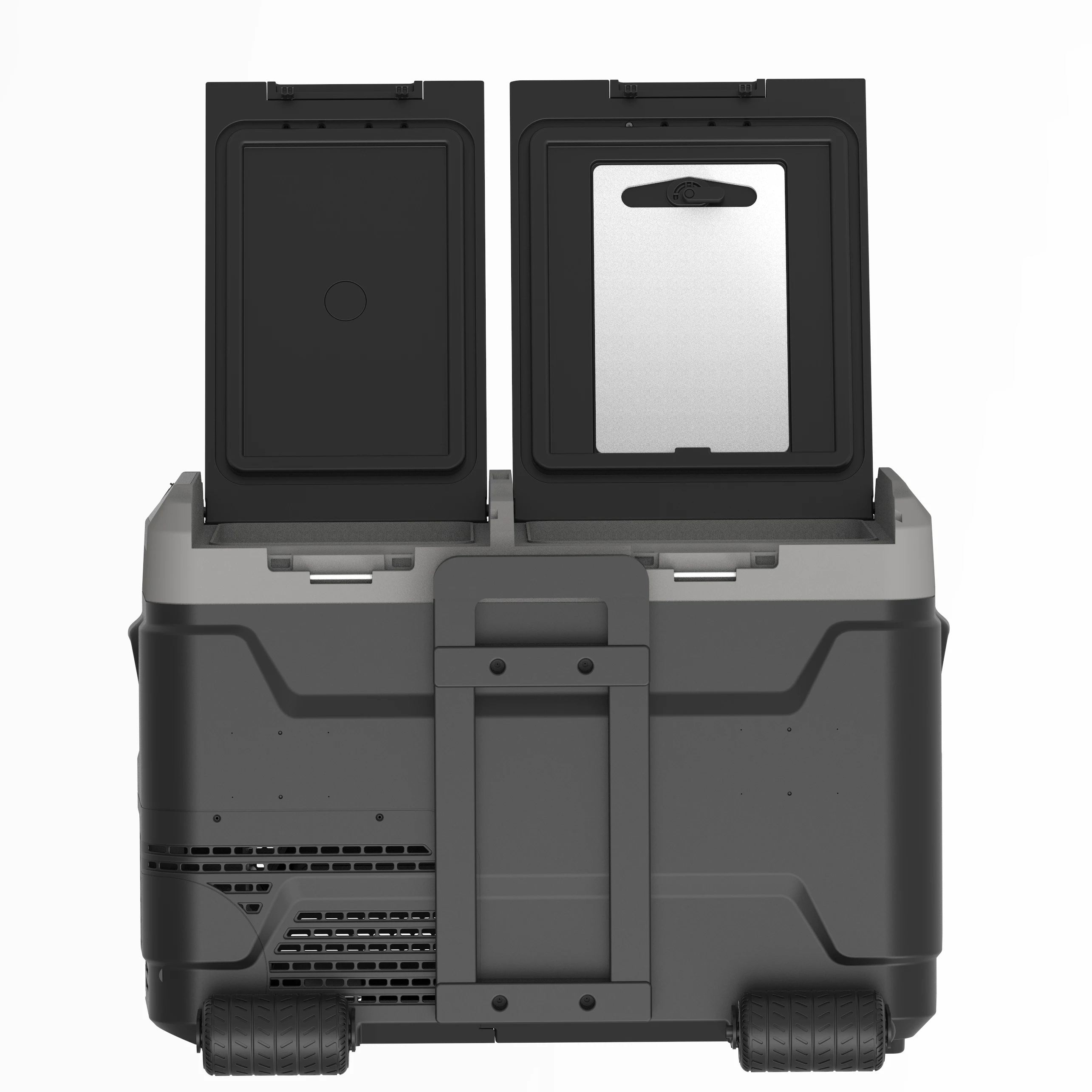 50л Двухзонный портативный компрессор на солнечной батарее автомобильный кулер Frid 12v 24V DC Аккумулятор 220v морозильник с пластиковым материалом