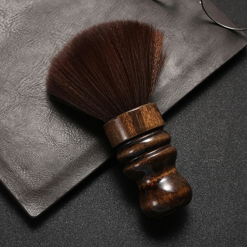 2023 Wholesale Professional Salon Barber Combs Custom Shop Barber Brush Wooden Handle Salon Duster Neck Brushing Comb
