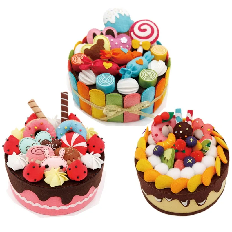 DIY Felt Christmas Cake Decoration Collection Box Felt Kit Non-Woven Cloth Felt DIY Craft Sewing Set Handwork Material