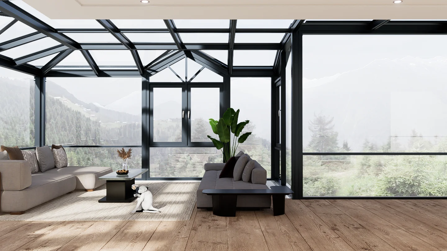 conservatory solarium portable retractable aluminum free standing sunrooms glass houses kit windows