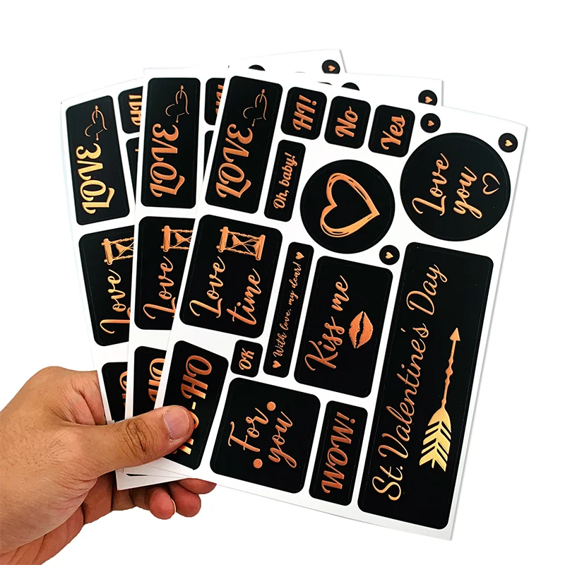 Custom A4 A5 A6 Size Adhesive Foil Planner Stickers, Gold Foil  Kiss Cut Sticker Sheet Printing