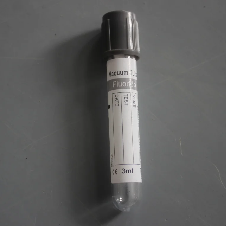 2024 factory supplied Grey Fluoride Oxalate Plastic Vacuum Blood Collection Tube Glucose Tube  Blood Sample Tube