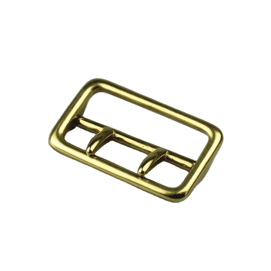Factory sales New Arrivals Solid Brass Belt Buckle 2 Prongs Center Bar Buckle Brass Belt Buckle