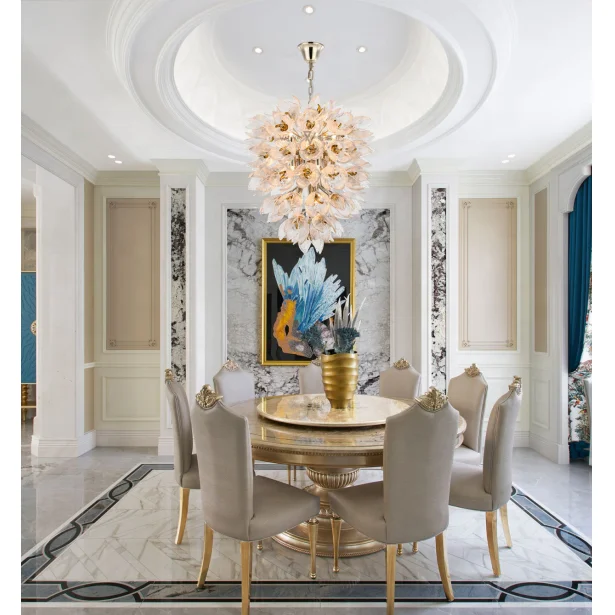 New crystal flower chandelier ceiling chandelier led Luxury indoor lighting home decoration for glass chandeliers