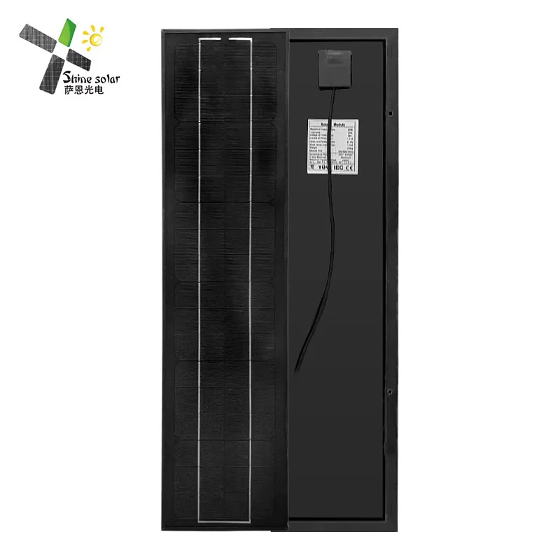 Slim Solar Panel 12v 18v Solar Power Plate 5w 10w 20w 30w 50w 80w 100w 150w Narrow Solar Strip Panel for Off-Grid System