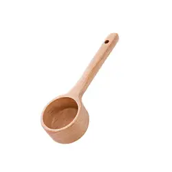 Custom beech wood bamboo tea powder spoon wooden coffee bean measuring scoop