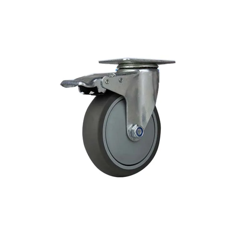 Medical Cart Heavy Duty Soft 3 inch 4 inch 5 inch Gray TPR Swivel Wheel Caster