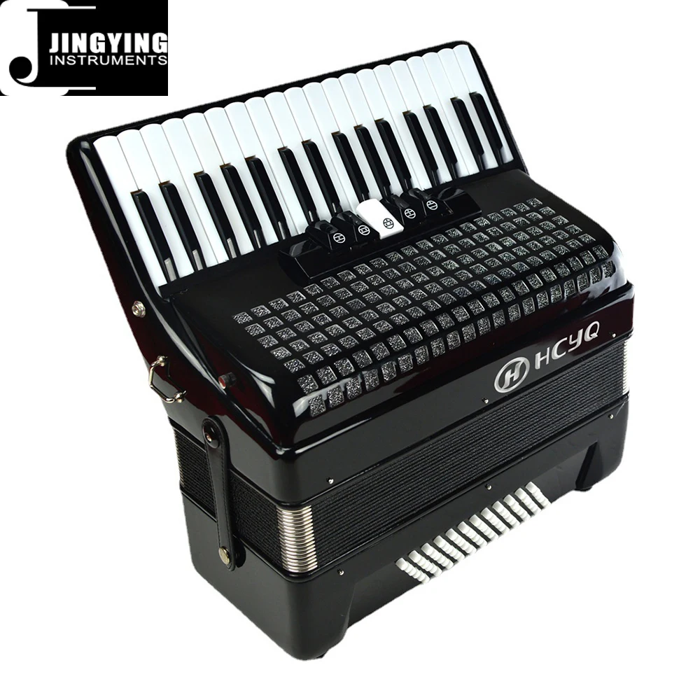 2024 Jingying Music Accordion,Keyboard Style Korean Pine Material 34 Key 72-bass 5 Switches Professional Performance Accordion