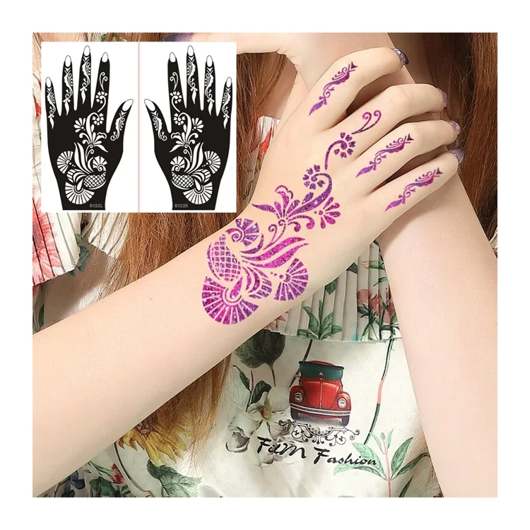 Free Samples Hot Sale New Design Customize Design Henna Stencil Body Art India Henna Tattoo Stencil