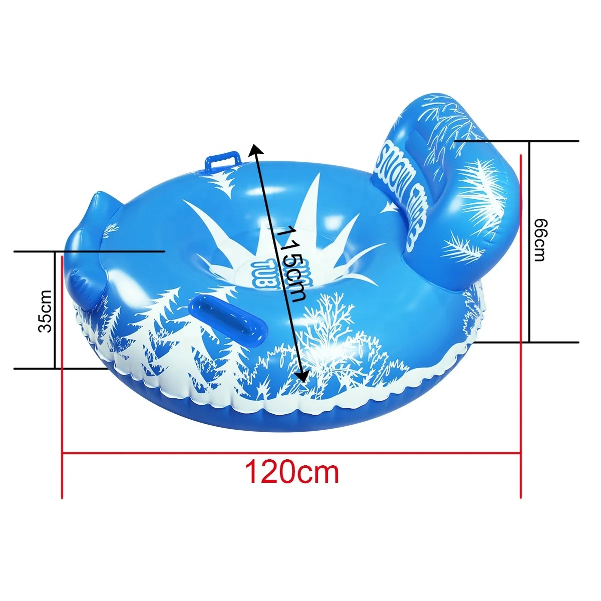 Winter Toys Inflatable Snow Tube Heavy Duty Inflatable Snow Sled Round Towable Snow Sledge for Kids and Adults