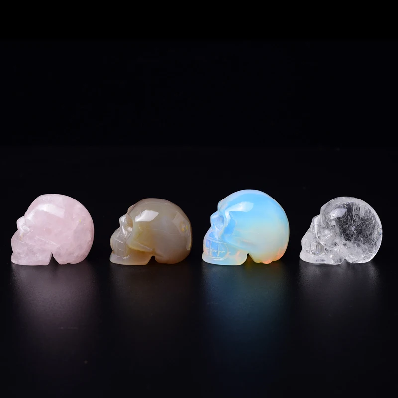 
2 inch China Crystal Skulls Hand Carved Crystal Skulls Small Crystal Skulls Rose Quartz Amethyst for Sale 