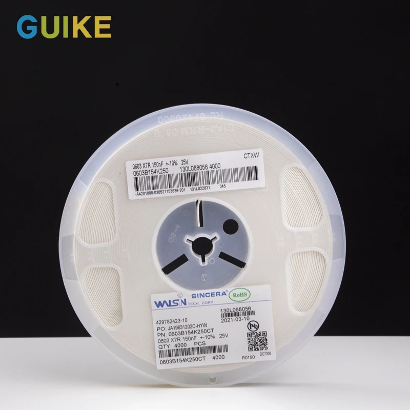 0603 X7R 150nF +- 10% 104K 16V 25V 50V X7R mlcc ceramic cooled generator super power bank battery management system capacitor