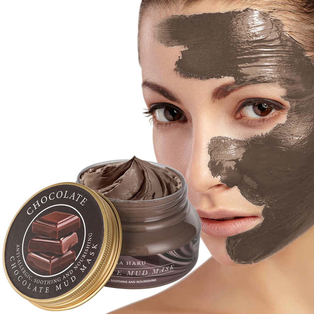 Hot sales Private Label Skin Care Natural Moisturized Tighten Acne Facial Mask,Hyaluronic Acid Tea Chocolate Face Clay Mask