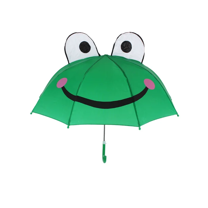 promotional 16 inch 3d carton cute animal frog children party boys girls umbrellas for kids