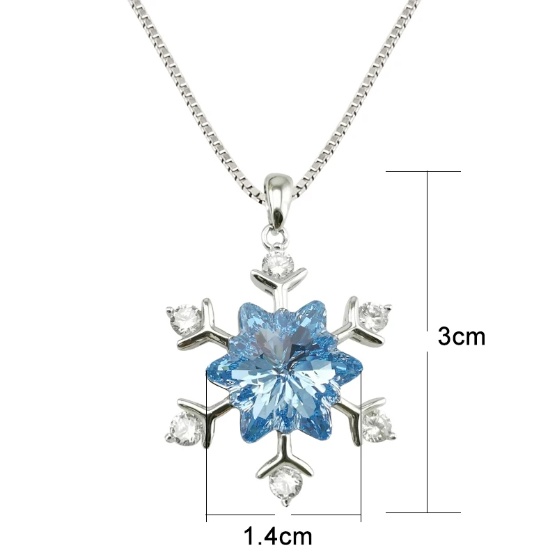best selling silver 925 Imported Austrian Crystal snowflake high quality women necklace