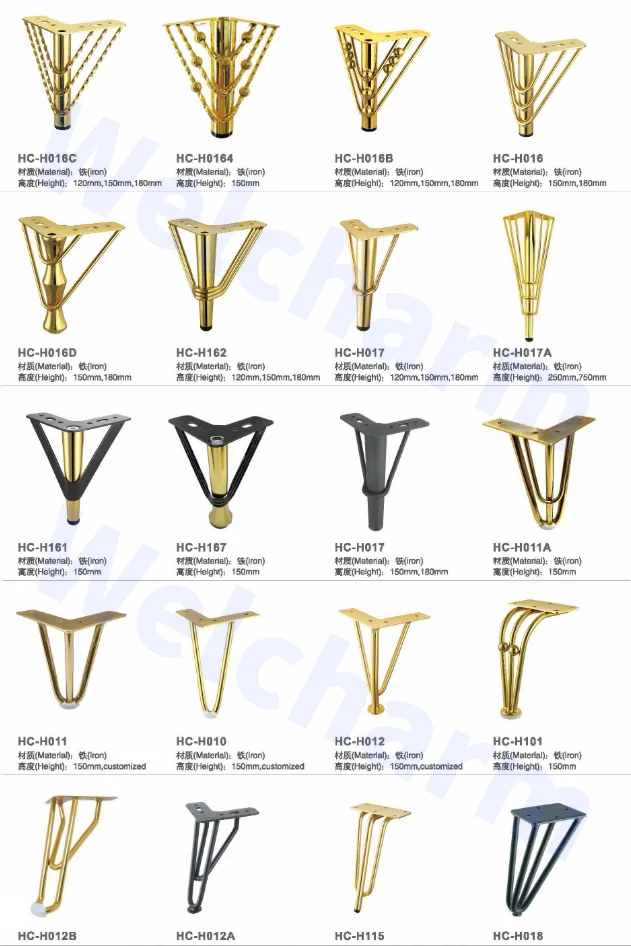 Chrome Metal Golden Black Furniture Accessories Metal Sofa Leg Furniture Sofa Legs Metal Gold Legs For Sofas