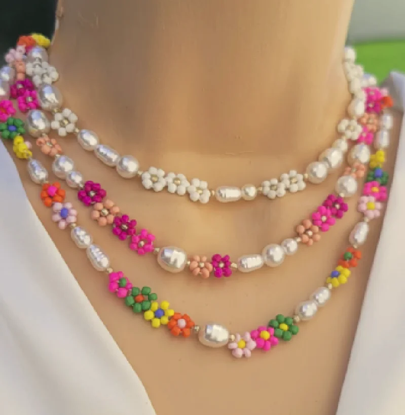 Wholesale  Fashion Heishi Disc Beads Choker Necklaces Polymer Clay Gold Plated Beads necklace for women