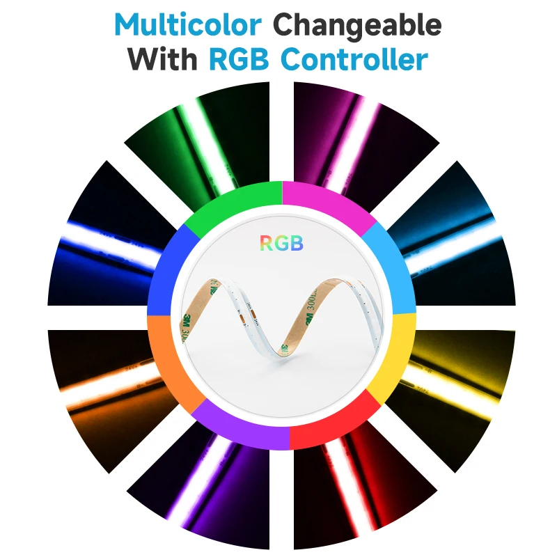 RGB COB LIGHT DC12/24 В шириной 8 мм 576led/m IP20 5 м/roll Светодиодные полосы светодиодной ленты Cob освещение