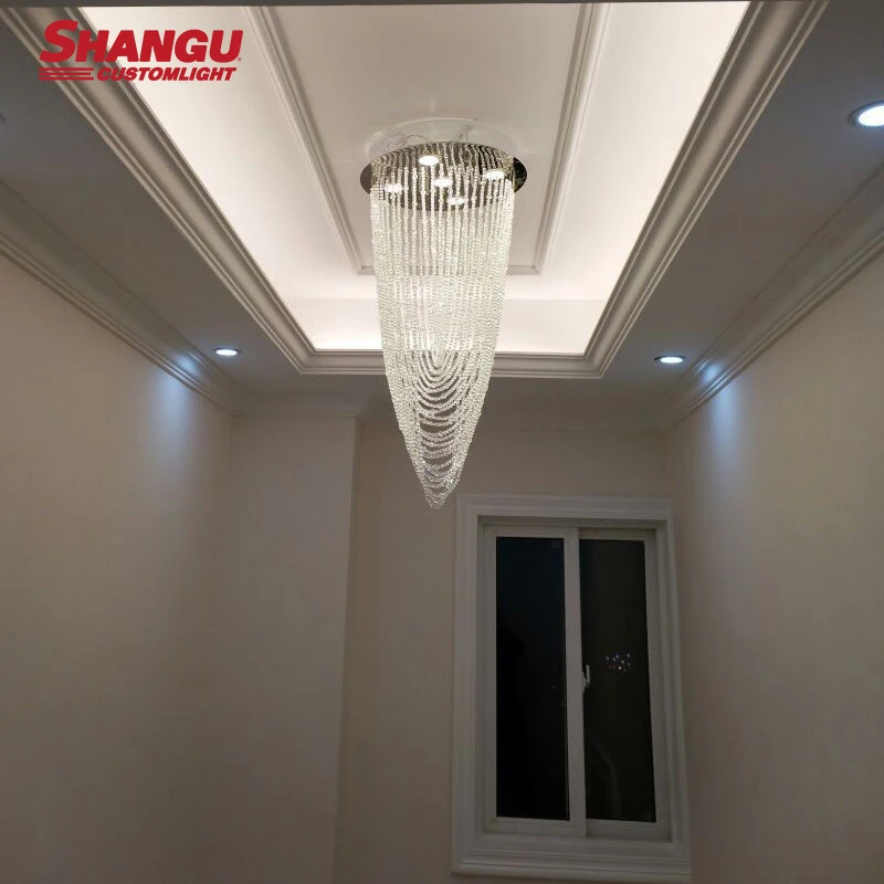 Modern Large Hotel Elegant Large Luxury Beaded Crystal Chandelier Custom Large LED Chandelier Light