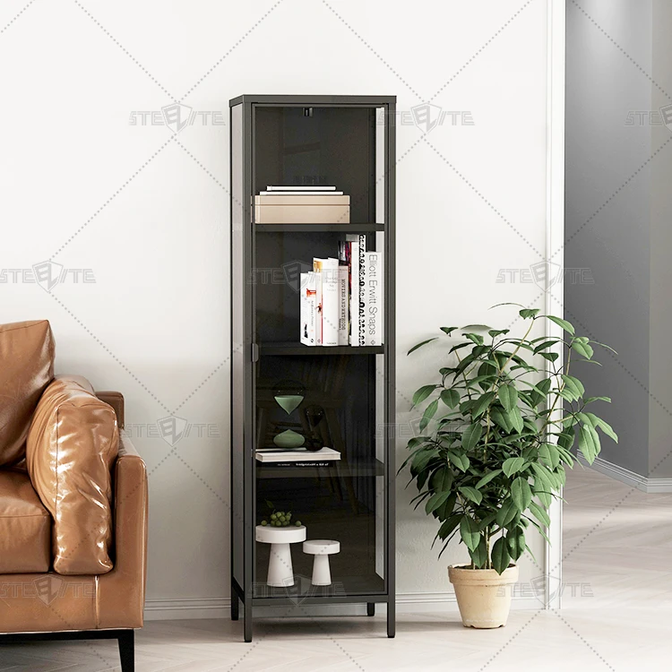 Bookcase with Glass Doors Model Bookshelf Malaysia Metal Book Shelf