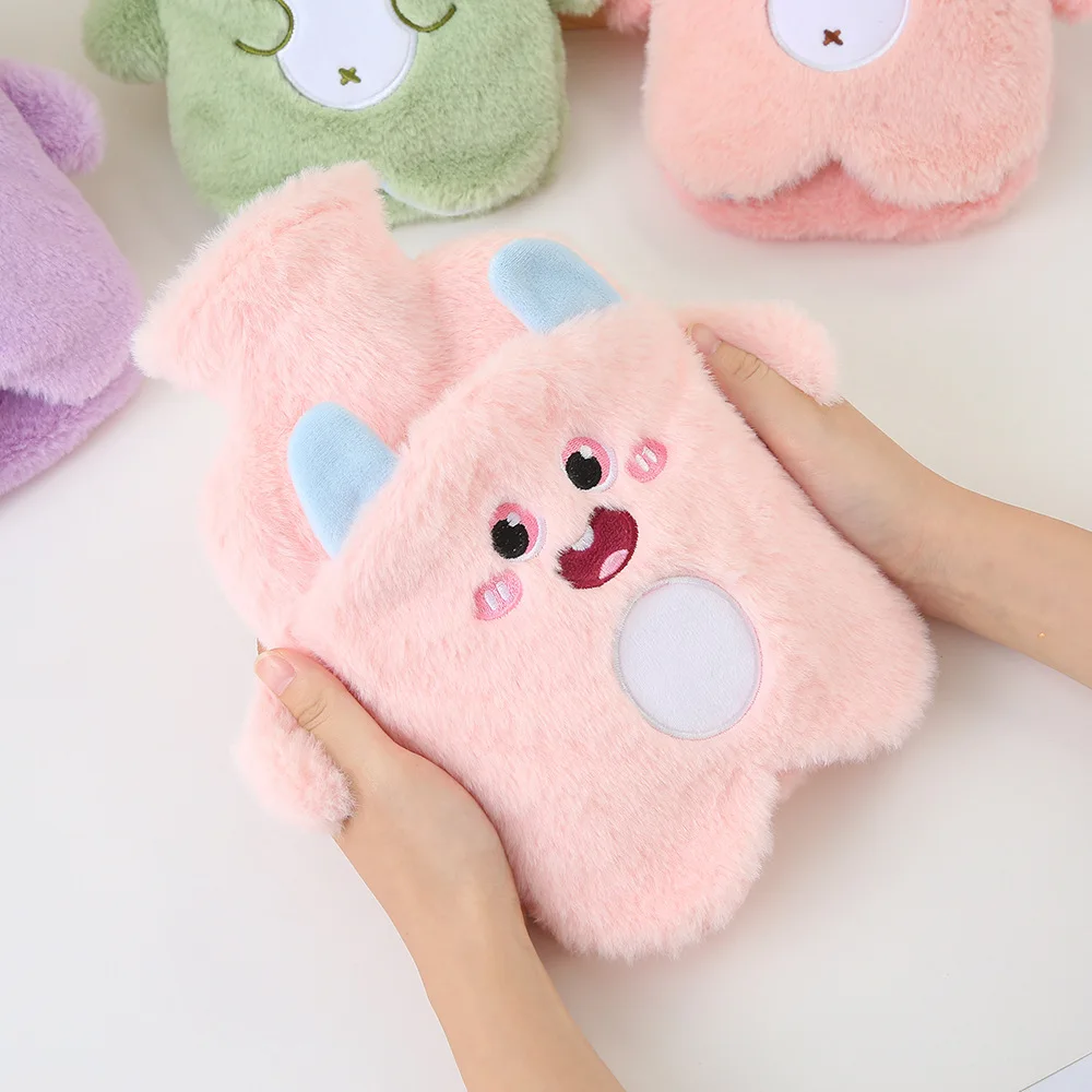 Cute Pvc Stress Pain Relief Therapy Bag With Knitted Soft Cozy Cover Winter Warm Hand Warmer Hot Water Bottle