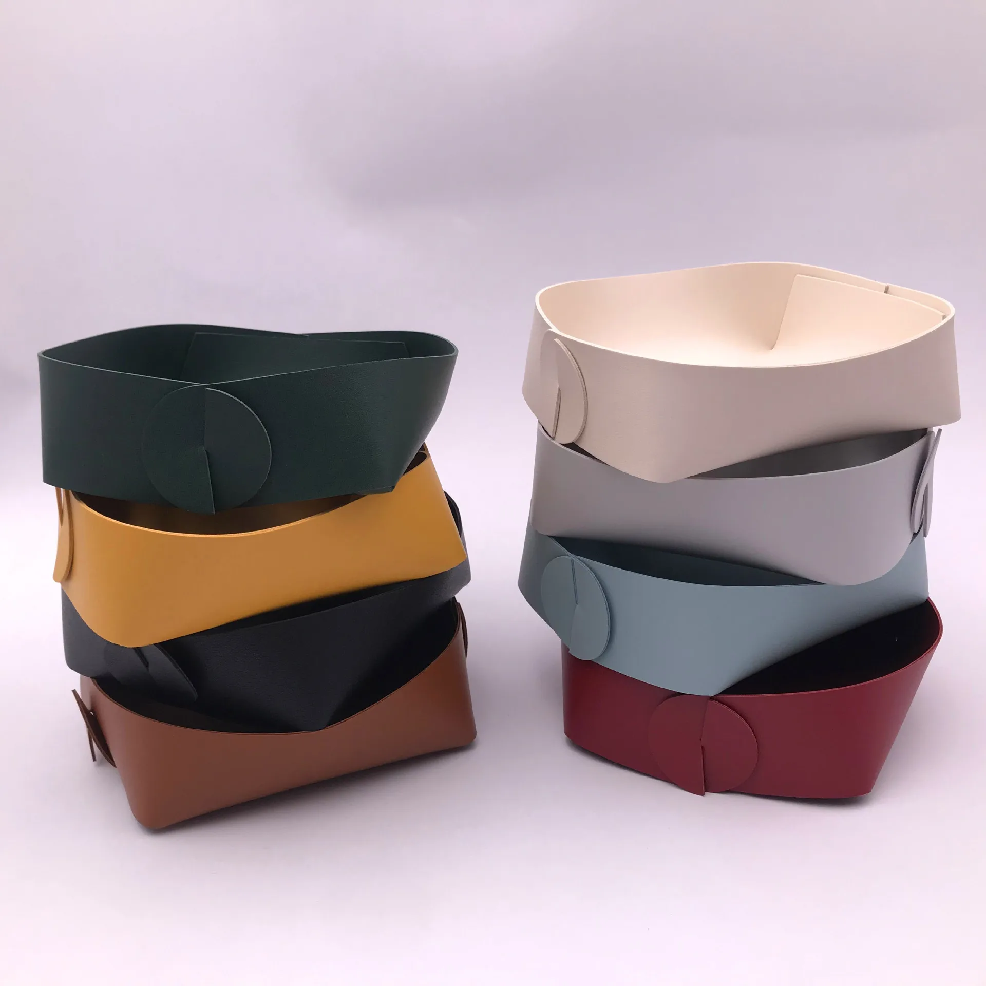 Coin caddy leather tray watch key jewelry leather entrance door living room coffee table desktop small sundries storage tray