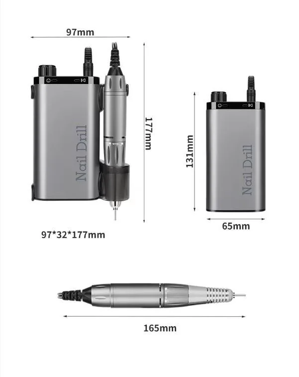 Manufacturers wholesale rechargeable electric nail drill 35,000 RPM portable custom nail machine drill