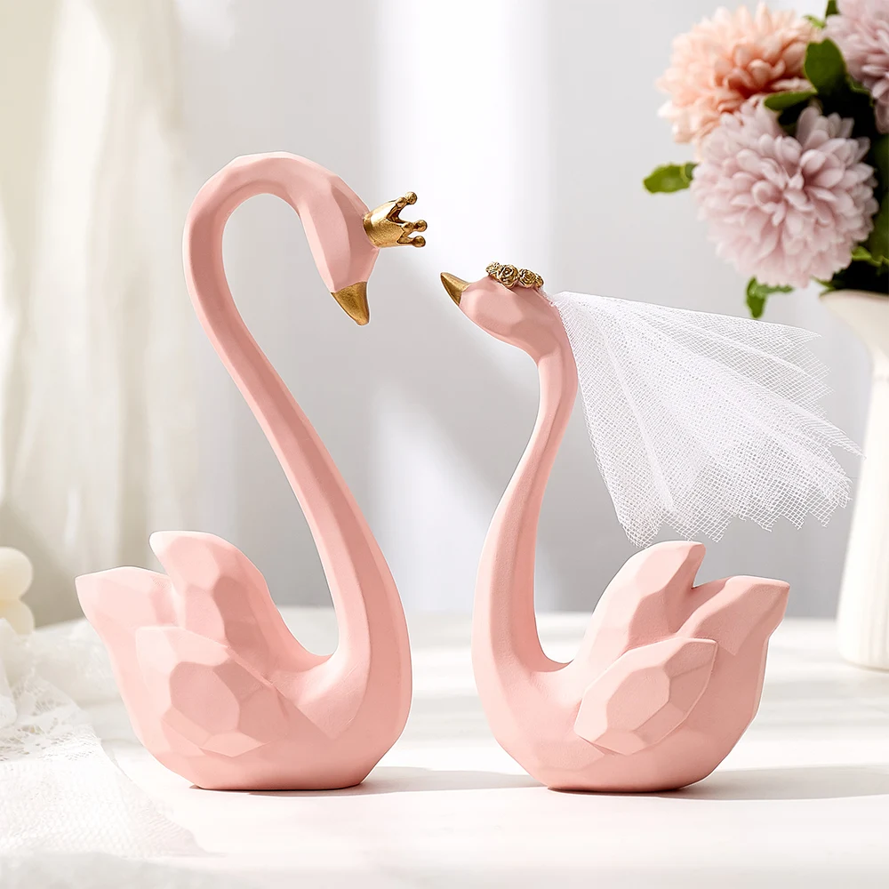 Nordic resin swan model crafts wedding gift creative decoration home decoration