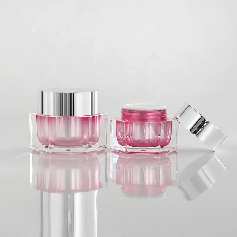 fancy hexagon acrylic luxury skin care empty cream packaging
