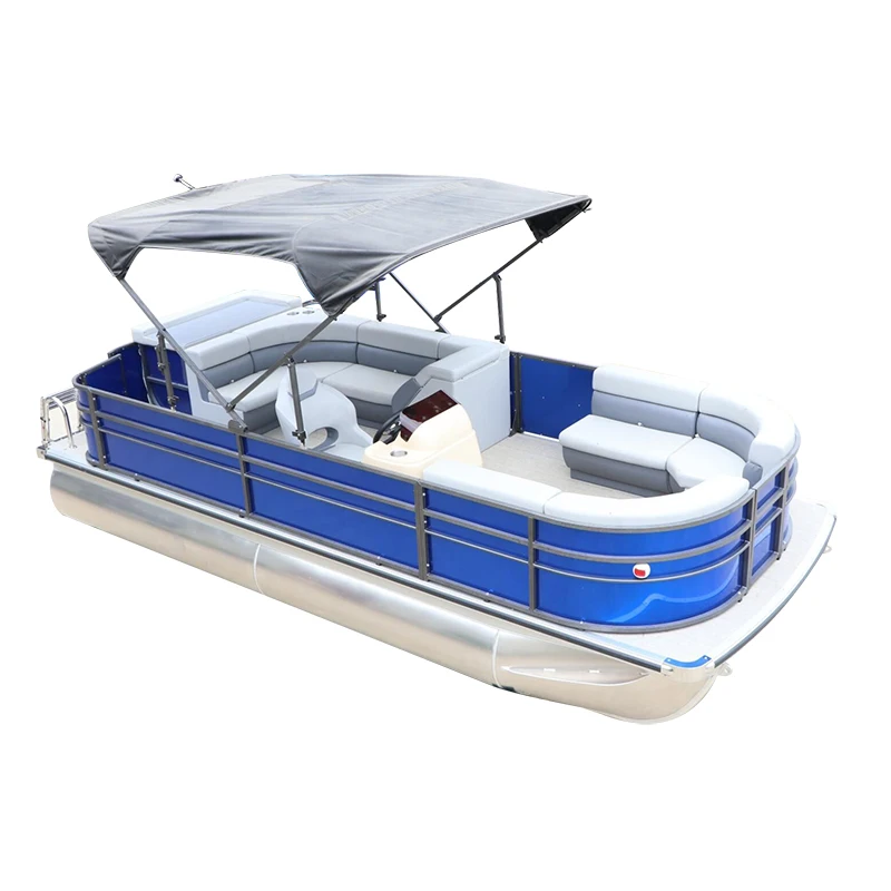 7m aluminium pontoon boat with bimini for sale
