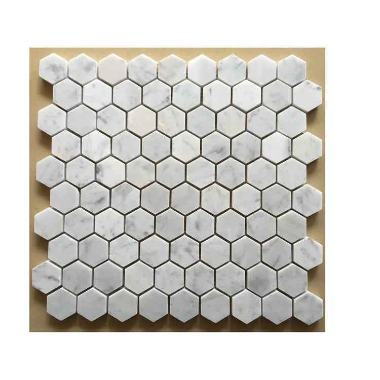 Manufactory Wholesale high quality sunny white marble floor tile design hexagon mosaic